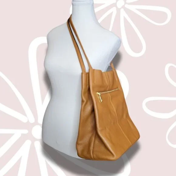 KATTEE Soft Leather Tote Bag Shoulder Bag Brown - Picture 2 of 11